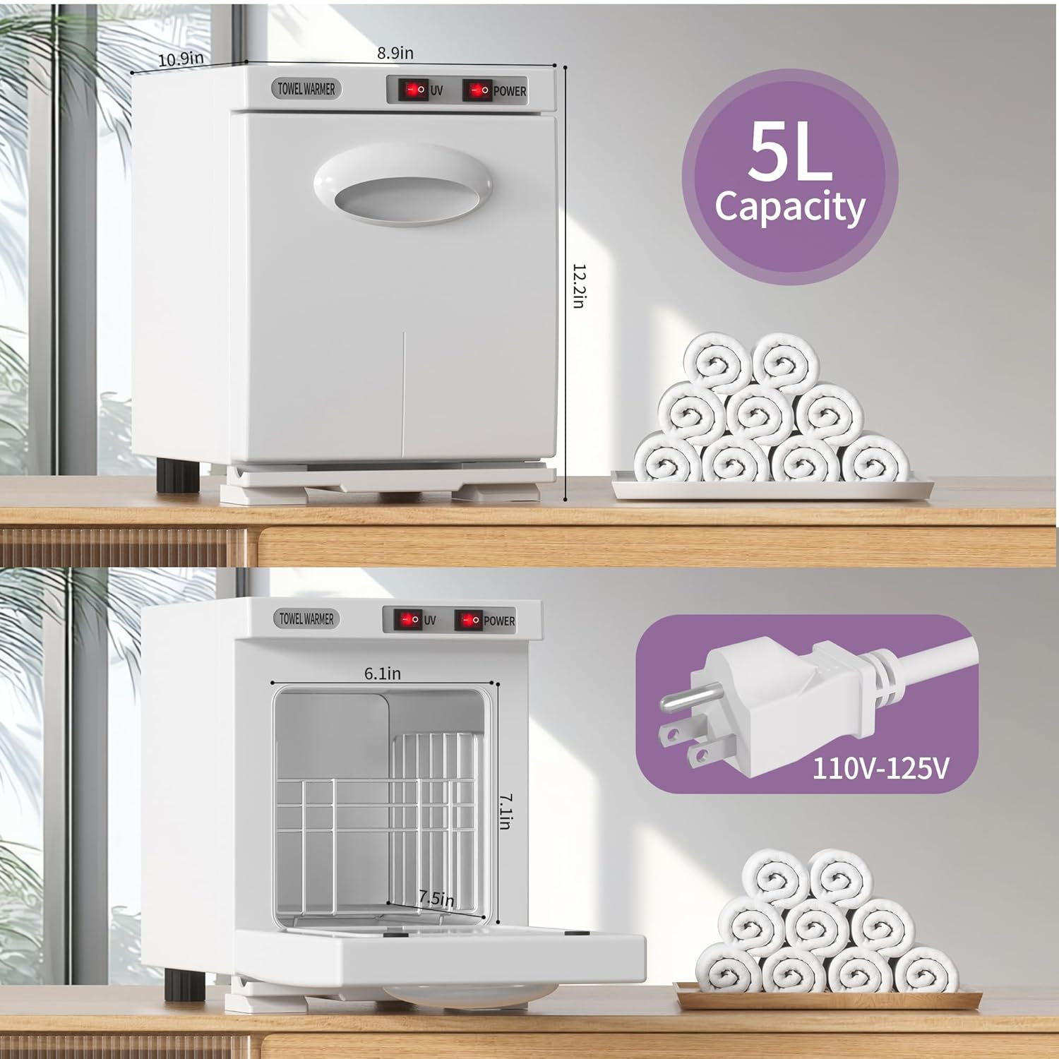 Wet Towel Heating Machine Desktop Beauty Salon Spa Suitable for Facial Care Spa Hairdressing Massage Small