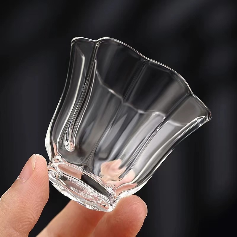 Чашка из высокобorosilicatного стекла, ароматическая чашка, чашка для дегустации чая, термостойкая, устойчивая к высоким температурам, чашка в форме лепестка