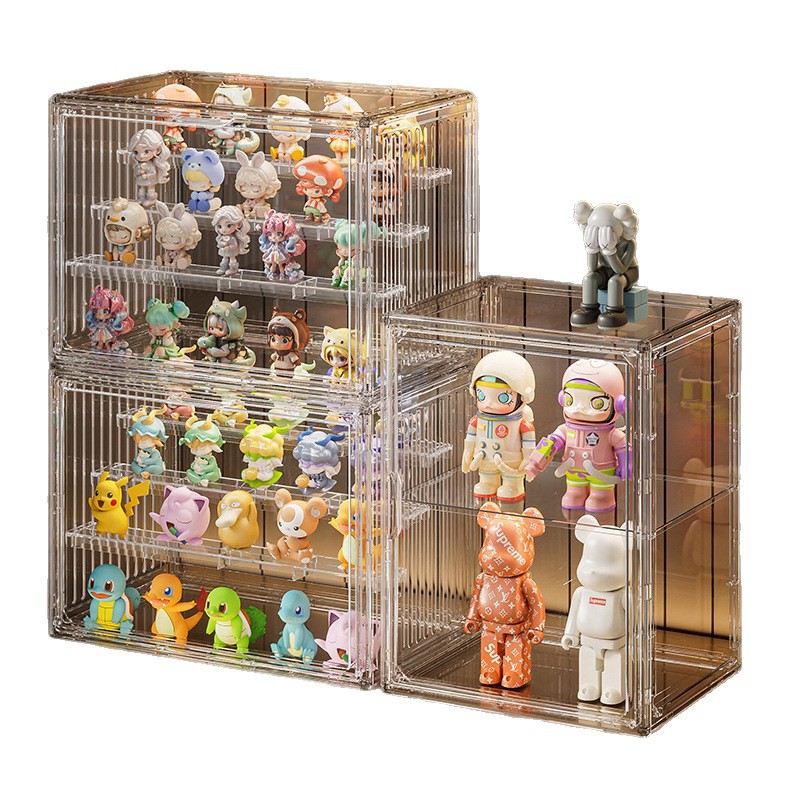 Blind Box Storage Display Stand Transparent Magnetic Dust-Proof Figure Storage Box Bubble Mart Doll Display Cabinet