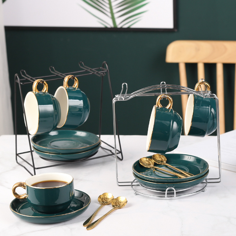 Manufacturer Wholesale Creative Coffee Cup and Saucer Rack Kitchen Storage Rack Household Hanging Rack Inverted Draining Cup Rack Draining Storage