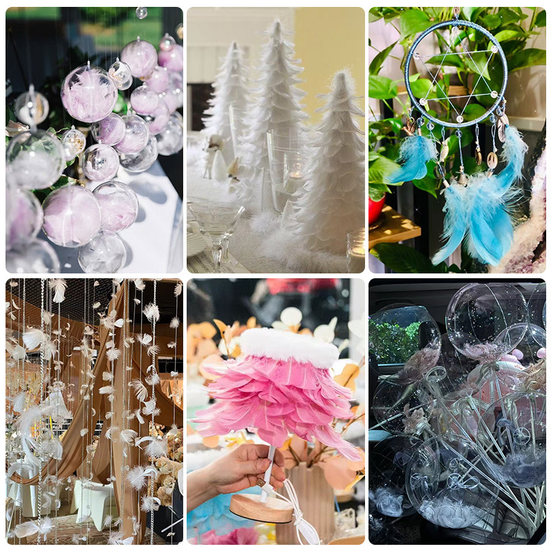 Wholesale colorful small feather small floating goose feather wedding festival stage decoration gift box salute filling dream catcher material