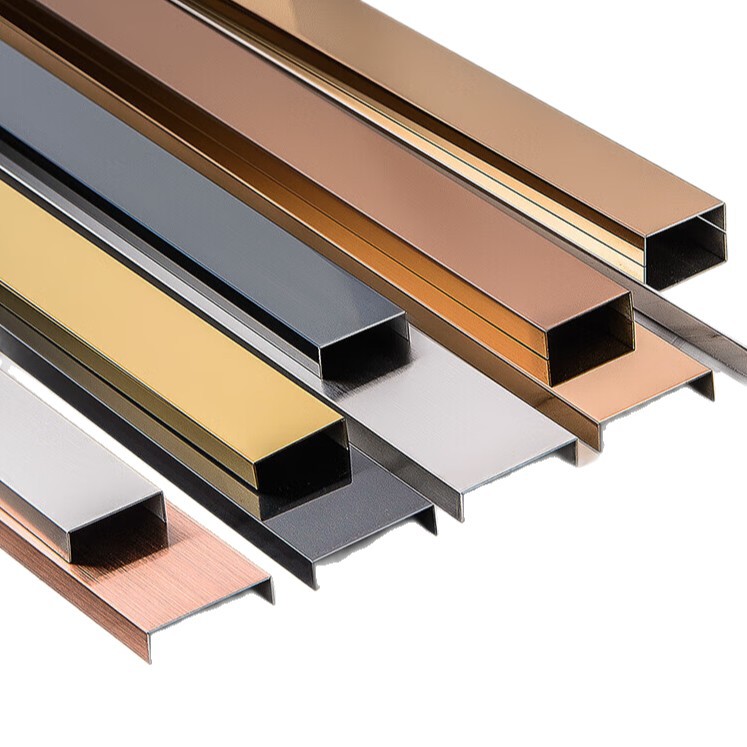 Enjiang 304 Stainless Steel U-Shaped Groove Line Ceiling Wall Decoration Decorative Metal Trim 2.44M*10*10*10Mm