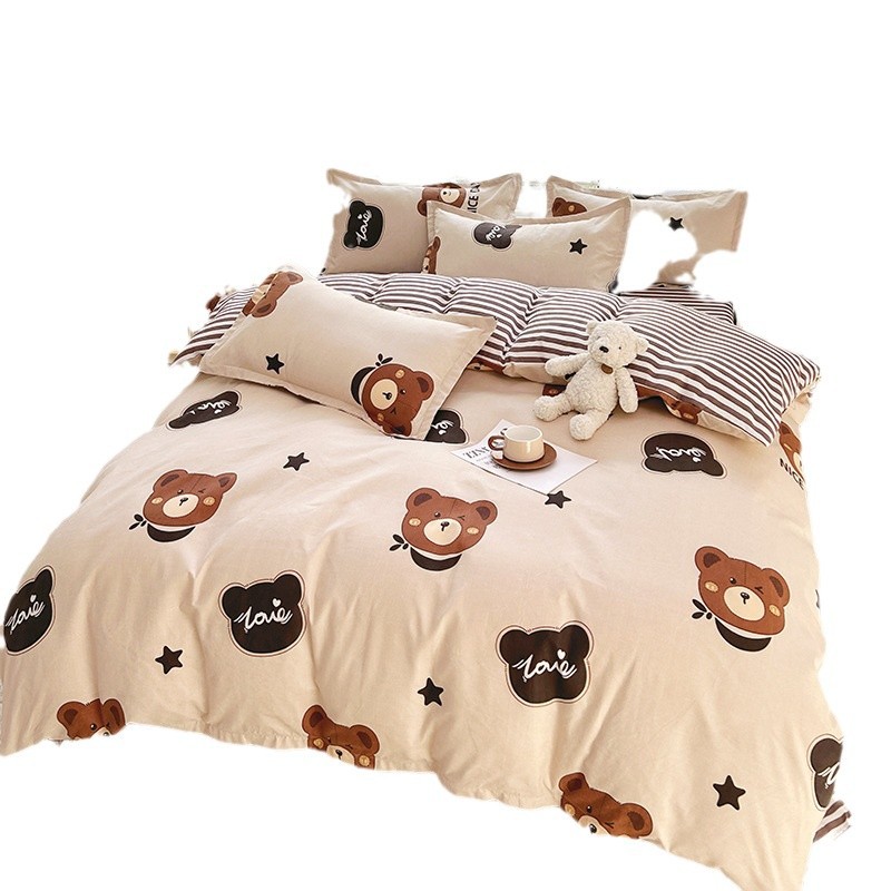 Four-piece wholesale bedding dormitory quilt cover sheets thickened sanding gift box kit a generation of hair