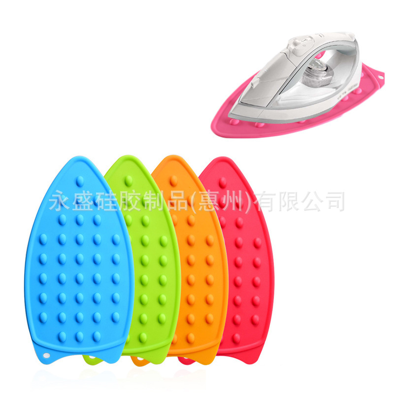 На складе 73G Силиконовый коврик для утюга Электрический утюг Теплоизоляционный коврик с отверстием для подвешивания Однотонный утолщенный силиконовый гладильный коврик
