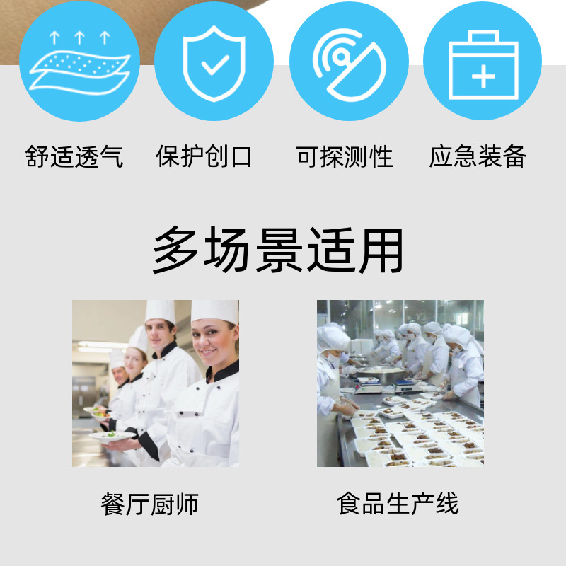 Large butterfly-shaped blue metal detectable Band-Aid high elastic breathable tourniquet multifunctional special-shaped band-aid