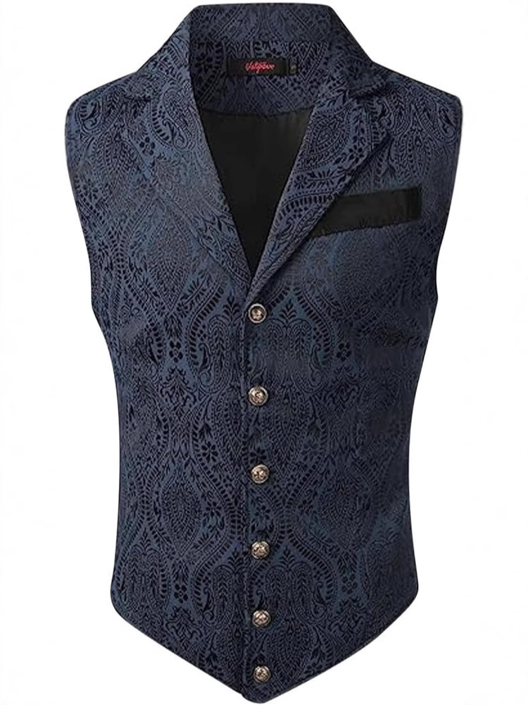 2025 Cross-Border Men's Business Suit Vest Fashion British Retro Vest Casual Suit Slim Vest