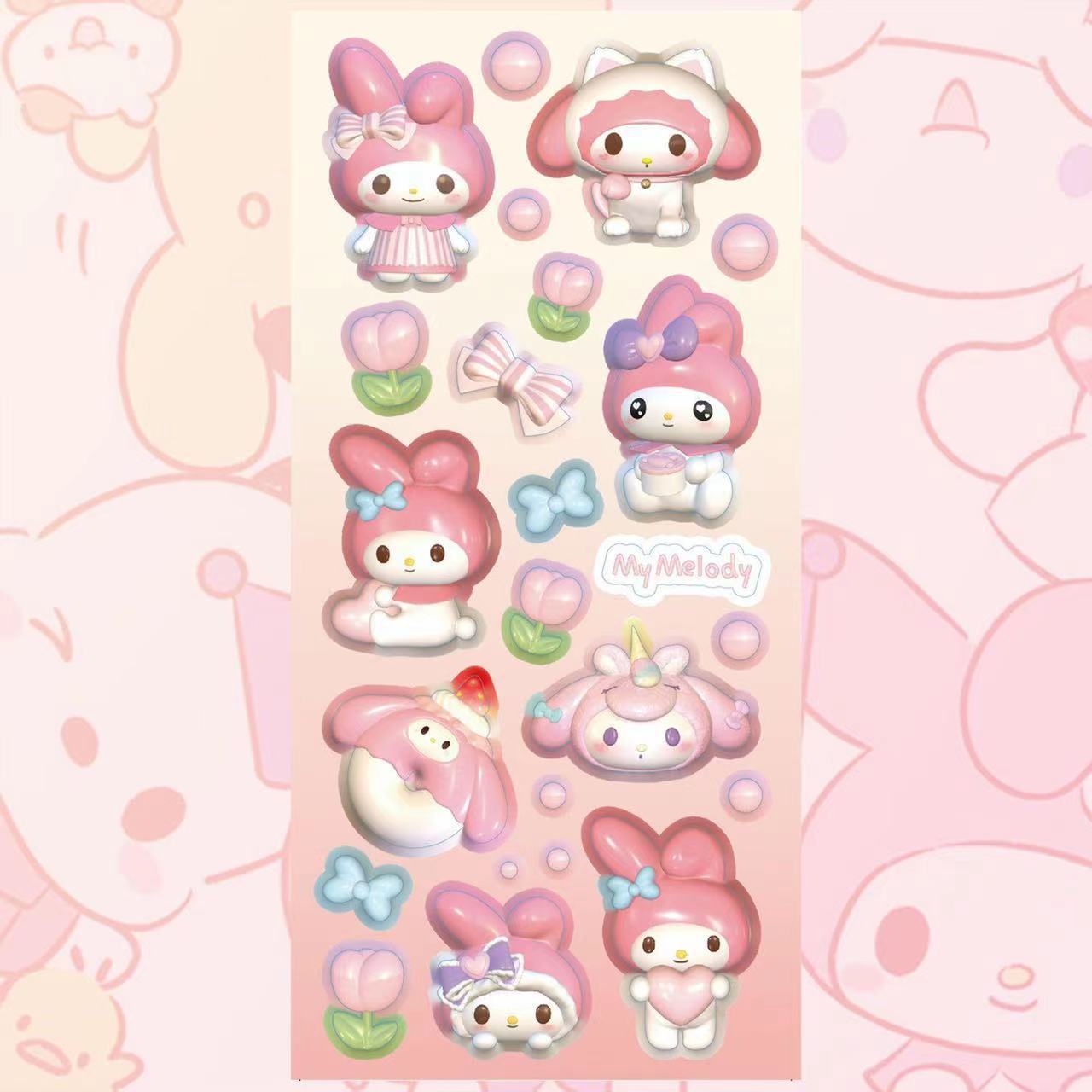 Sanrio Guka Laser Stickers Ins Korean Fine Glitter Adhesive Cute Pochacco Decoration for Journals and Notebooks