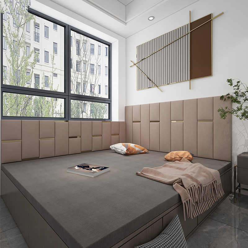 Technology Cloth Bedside Soft Bag Self-Adhesive Tatami Wall Surround Soft Bag Bed Surround Kidsren's Anti-Collision Soft Bag Wall Sticker Backrest Custom-Made