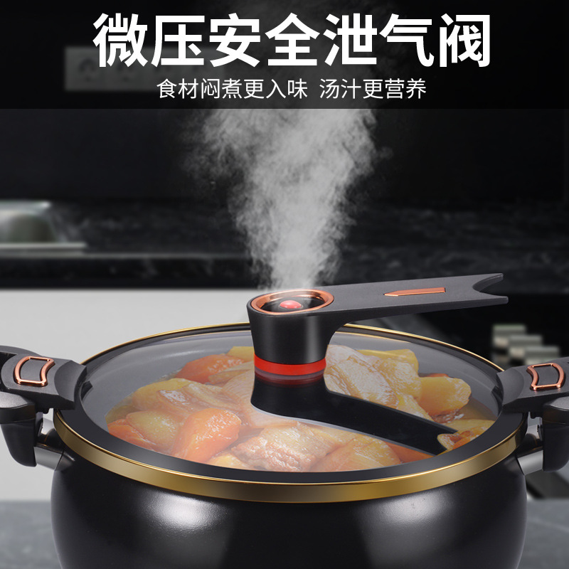 Cross-border Direct Supply Ceramic Micro-pressure Soup Pot Non-stick Enamel Pot Household Multifunctional 8L Large Capacity Braised Stew Pot Hot Pot