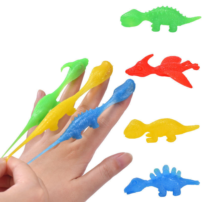 Catapult dinosaur fun toy finger Dart launch small dinosaur decompression soft glue cross-border new exotic supply wholesale