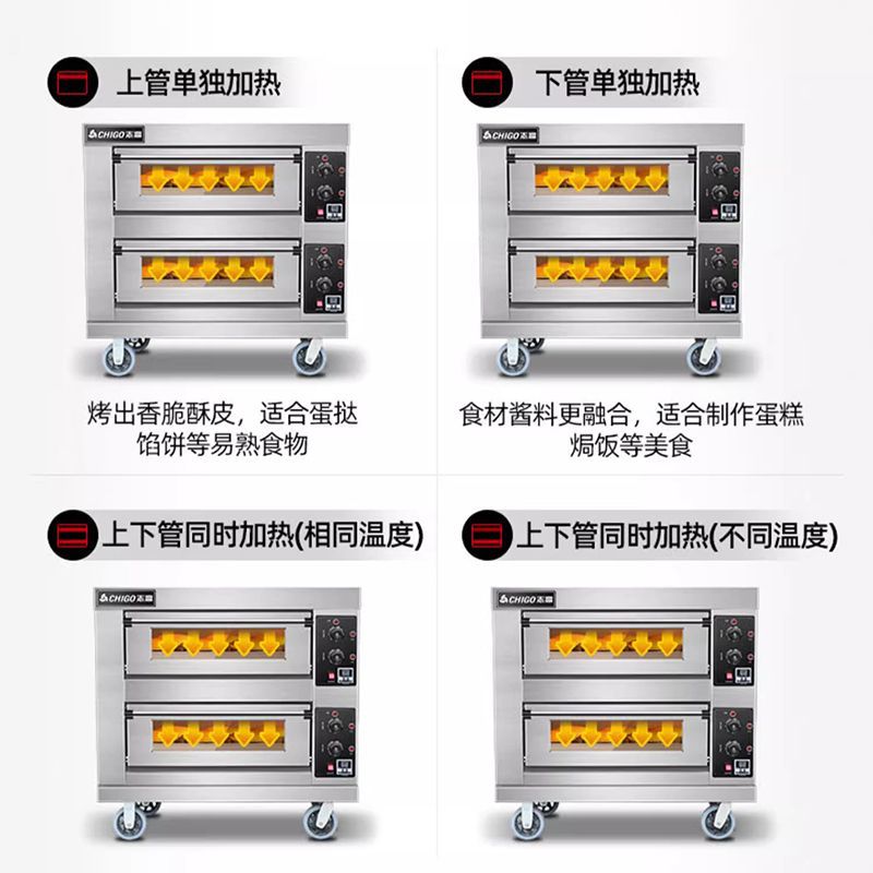 Chigo Commercial Oven Two-layer Two-plate Large Cake Baking Oven Pizza Oven Large Capacity Timing Electric Oven
