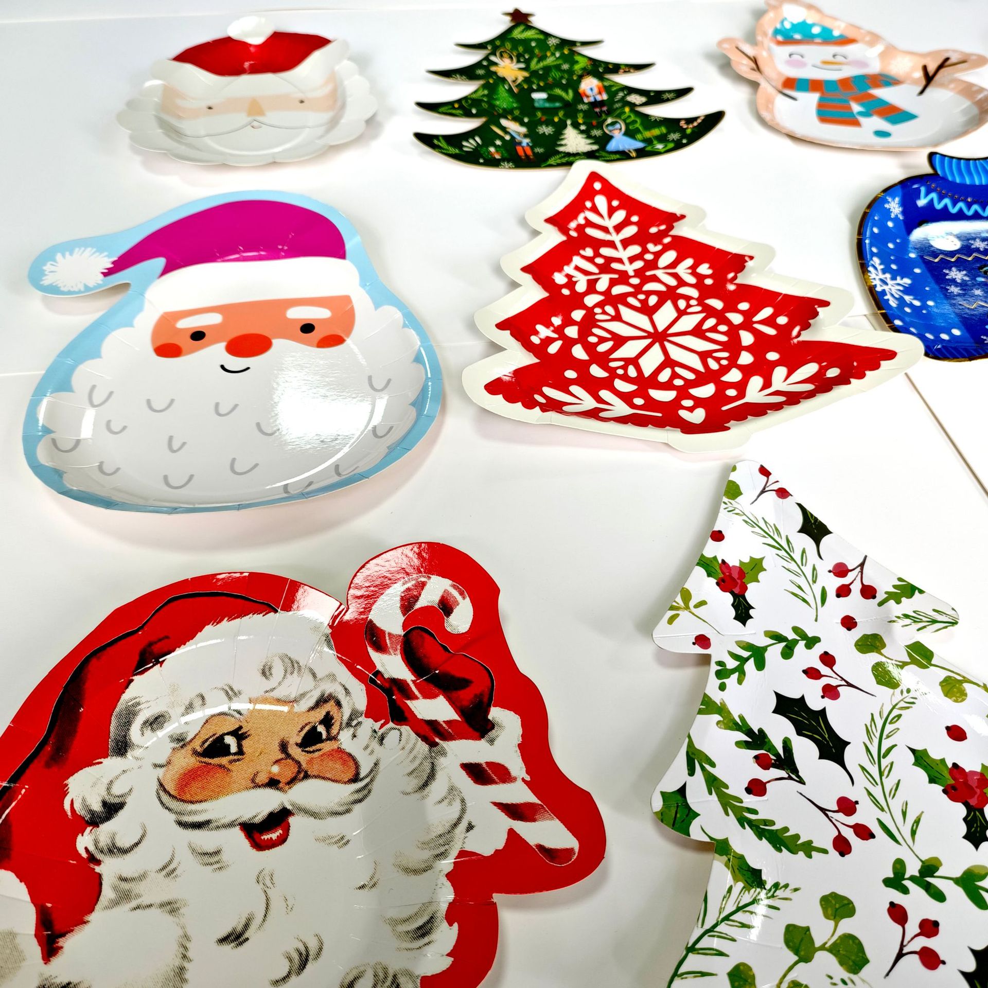 Party Disposable Special Shaped Paper Plate Paper Plate Christmas Theme Christmas Tree Santa Claus