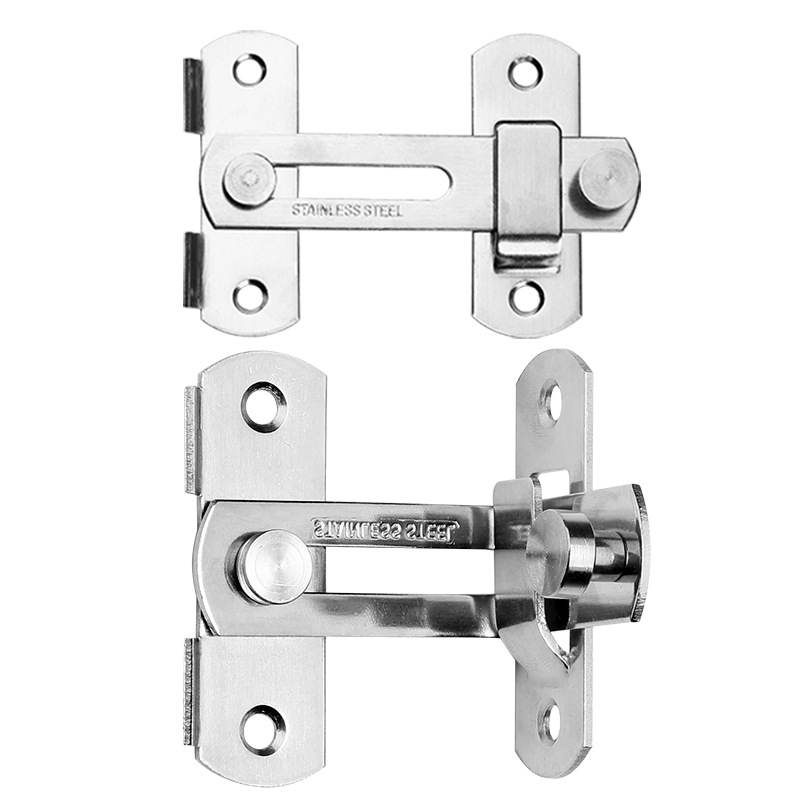 Huamen stainless steel door buckle latch latch safety bolt sliding door hasp small pet cage door lock wholesale