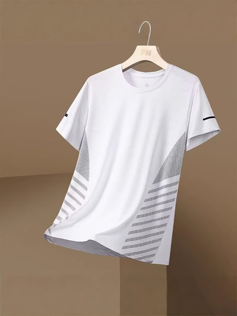 Wholesale Spot Mesh Short-Sleeved T-Shirt Men's Summer Ice Silk Quick-Drying Thin Cheap Cool Breathable Half-Sleeved T-Shirt