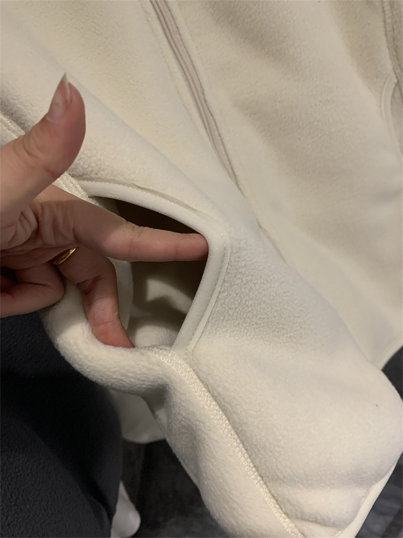 Island Country Single ~ Irresistible Warmth Couple Style Double Layer Retro Polar Fleece Cashmere Stand Collar Jacket