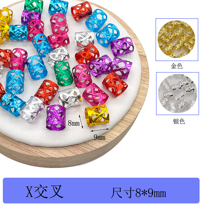 Hip-Hop Dreadlocks Jewelry Ring Hair Buckle African Wig Braids Dreadlocks Hair Accessories Hair Buckle Metal Cross-Border DIY Dreadlocks Buckle