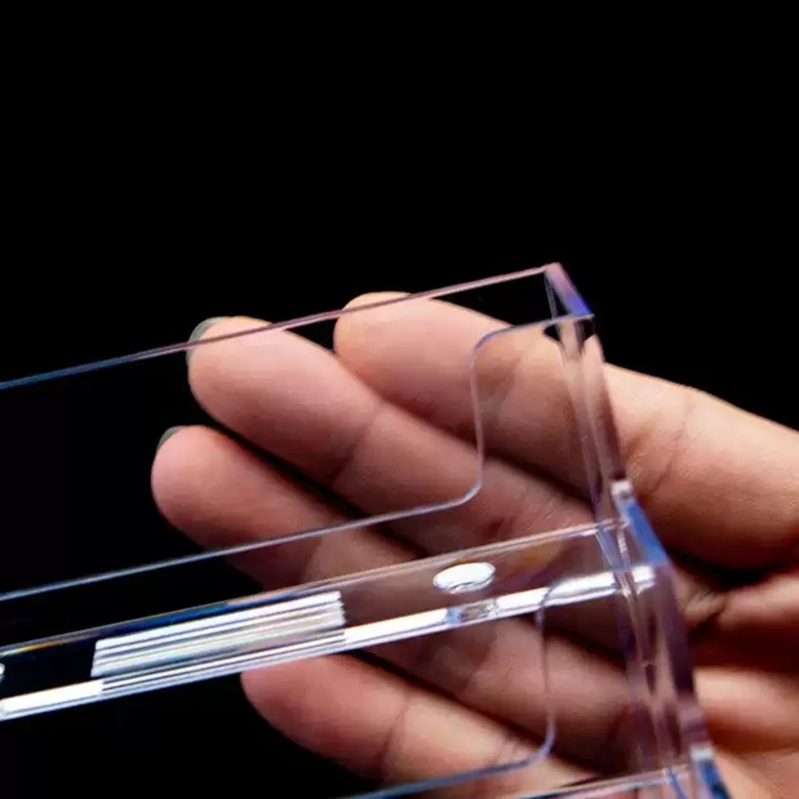 Guangzhou spot single-layer transparent acrylic business card seat silk screen printing single office business card holder printing advertising business card holder