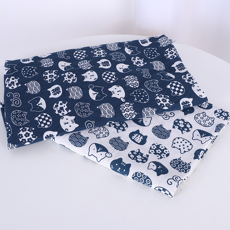 Wholesale Cat Series Linen-Like Fabric, Fashion Cotton Clothing Lining Fabric, Sofa Printed Tablecloth, Curtain and Pillow Cover Fabric