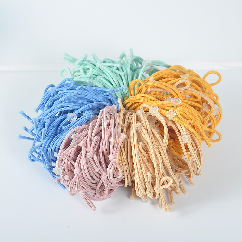 Small white buckle rope wholesale new semi-finished small rubber band leather cover Korean simple women's hair band Korean rubber band