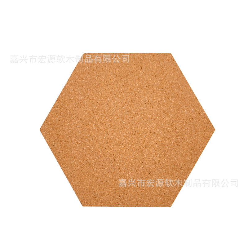 Cross-border hot selling hexagonal Cork message board adhesive self-adhesive cork wall sticker Cork message board factory wholesale