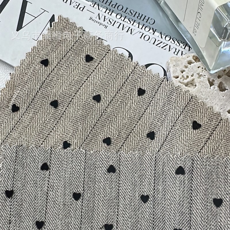 New Jacquard Heart Flocking Fabric Dress Shirt Suit Suit Children's Clothing Fabric DIY Hair Tie Fabric