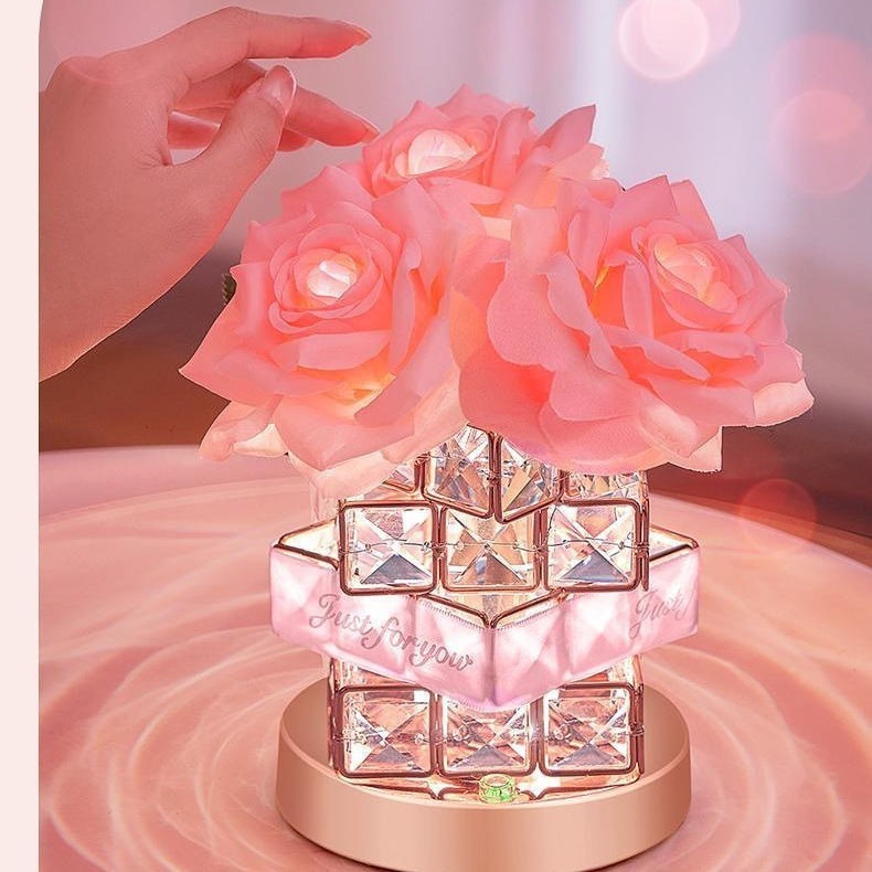 Wedding Rose Bedroom Warm Decoration Bedside Birthday Gift Table Lamp