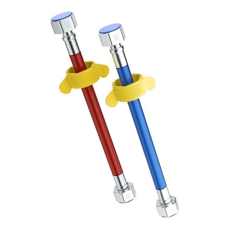 304 stainless steel plastic-coated corrugated pipe 4 points high temperature resistant hose hot and cold inlet and outlet water pipe hot and cold home decoration metal hose