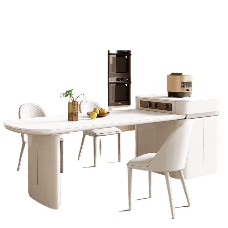 Island Dining Table Integrated Modern Retractable Simple Slate Kitchen Small Apartment Cream Multi-Functional Home Island Combination