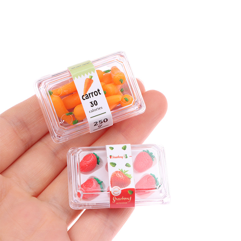 Doll House Simulation Mini Food Play Boxed Fruit and Vegetable Scene Model Ornaments