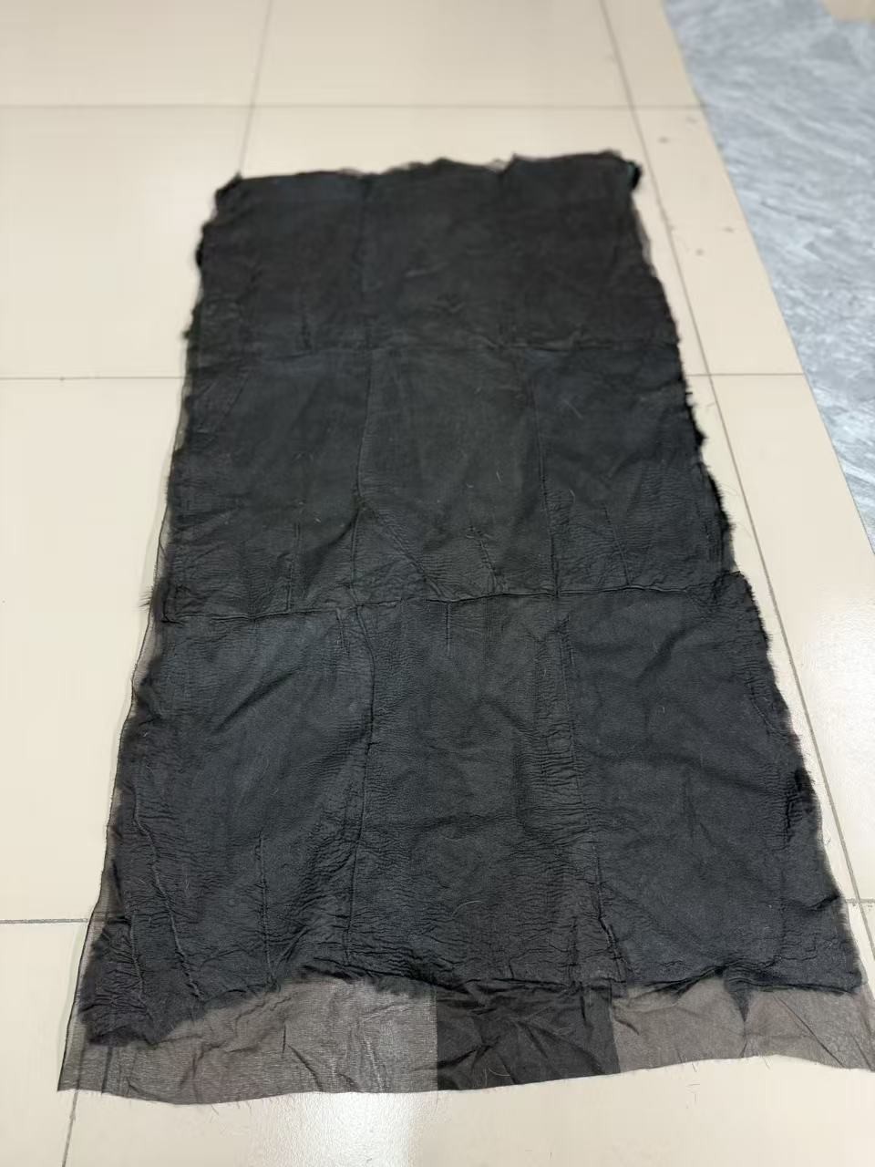 Black Shiny Rex Rabbit Fur Leather Material Fabric Genuine Leather Real Fur Whole Skin Mattress DIY Special Use