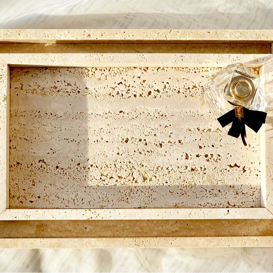 Za European-style raHome marble tray storage box storage tray aromatherapy candle Cup base