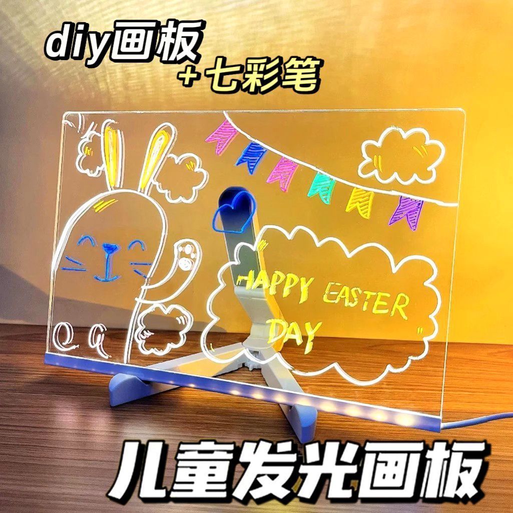 Cross-border diy handwritten fluorescent board advertising board led luminous billboard stall display board blackboard erasable writing board