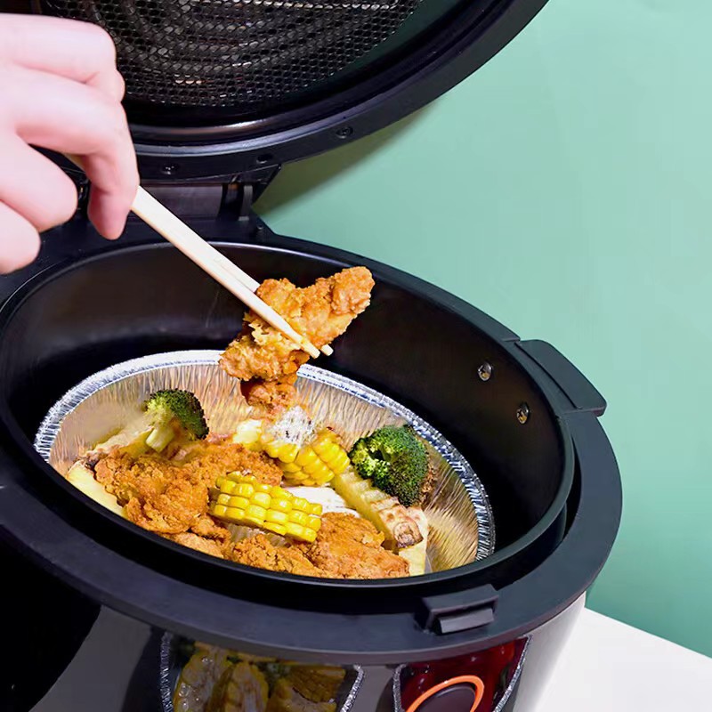 Air Fryer Special Disposable Food Grade Household Tin Foil Tray Oven High Temperature Resistant Tray Barbecue Tray Tin Foil Tray