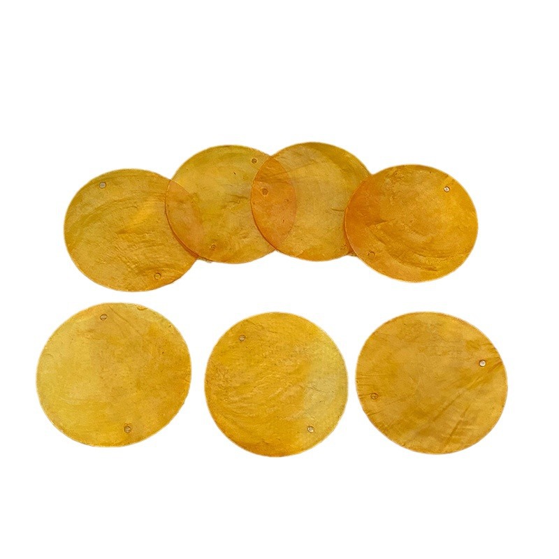 5cm Double-Hole Colorful Mirror Shell Discs DIY Shell Painting Wedding Mother-Of-Pearl Pieces Blue Shell Pieces Door Curtain Wind Chime Material