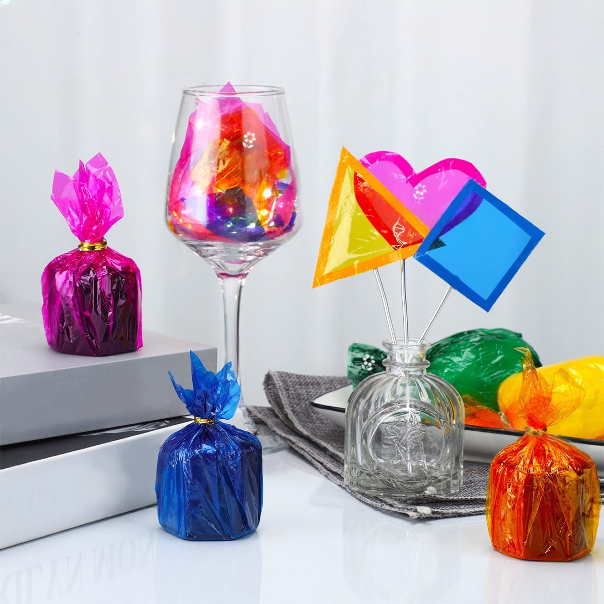 Candy Paper Colorfuled Cellophane DIY Candy Gift Packaging Handmade Play Paper Kindergarten Handmade Material Paper Supply