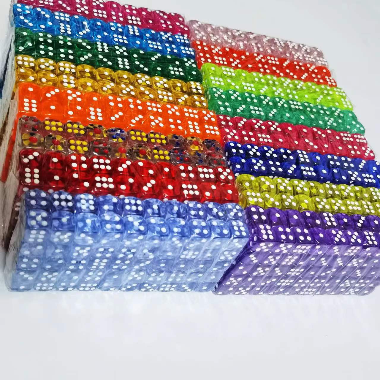 Spot 14mm transparent color Crystal acrylic dice new packing boxed dice color multi color optional