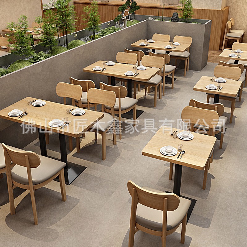 Coffee shop table and chair combination theme restaurant tea restaurant chair snack bar dining table and chair commercial card holder