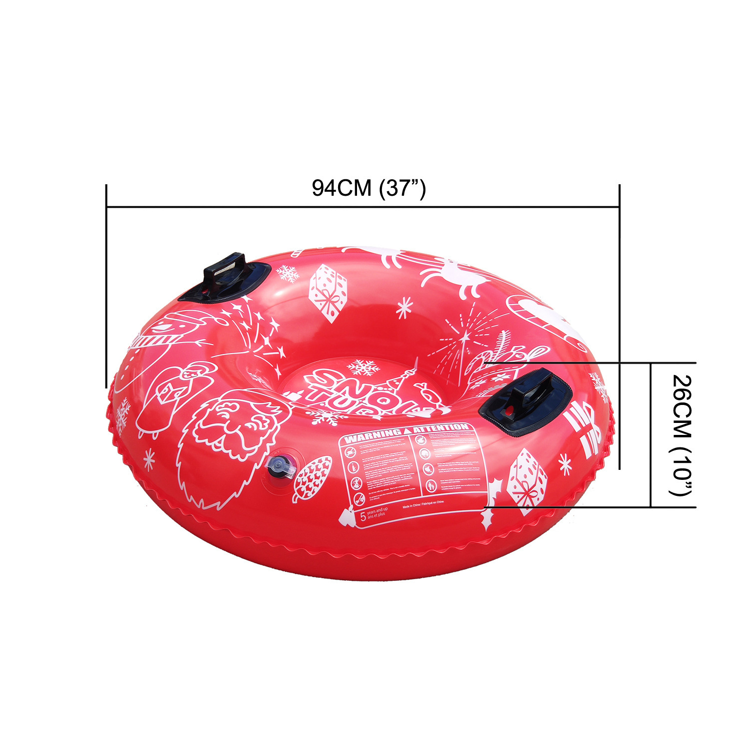 Manufacturer in stock cold-resistant PVC inflatable ski ring outdoor fun activities portable foldable Christmas style