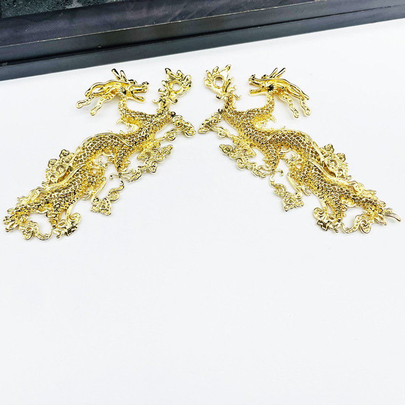 Ancient Style Hairpin into Pairs of Dragon DIY Jewelry Accessories Hair Crown Step Rocking Hairpin Hair Accessories Material Factory Direct Sale