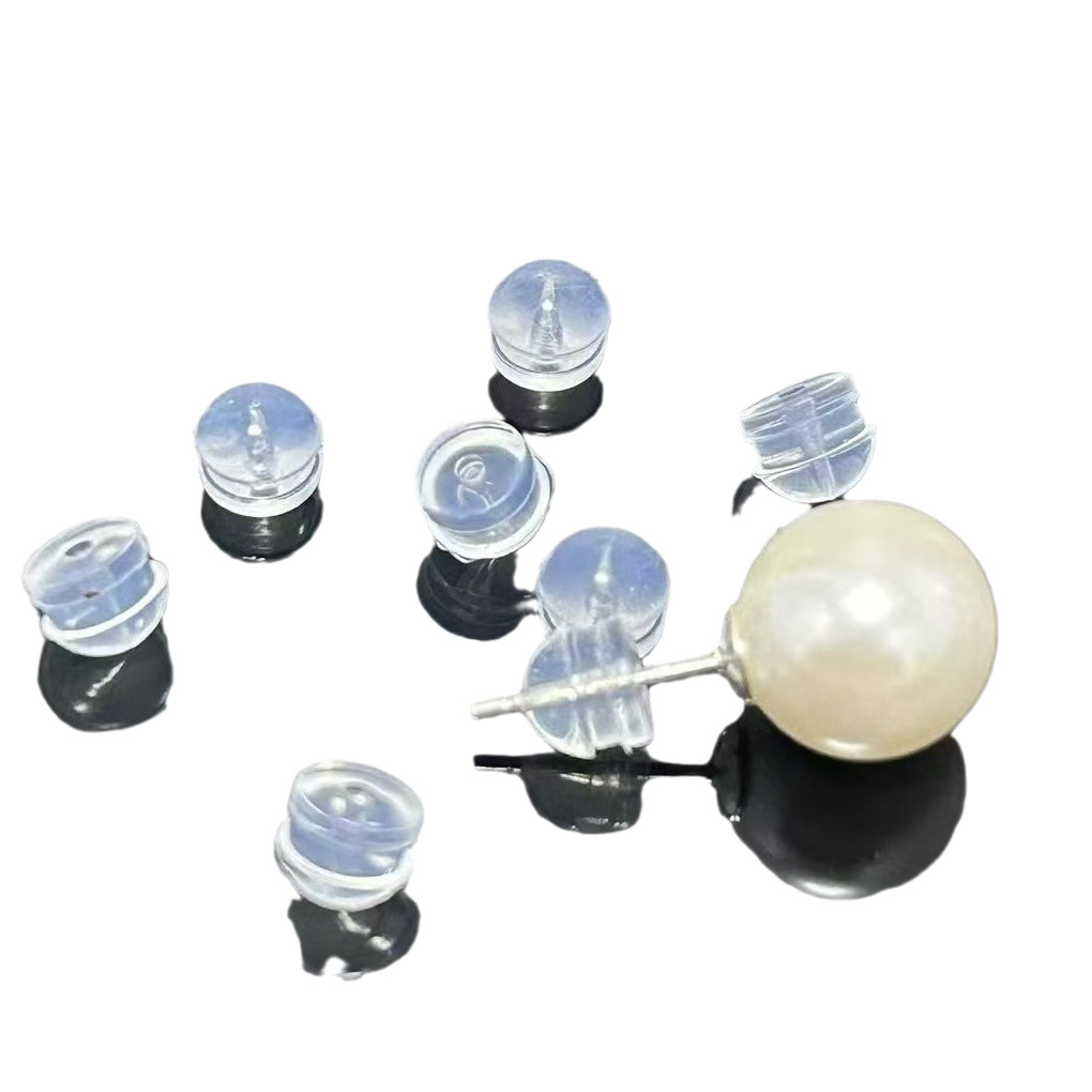 Transparent Silicone Burger Ear Plugs DIY Earring Accessories Are Firm and Not Prone to Yellowing, Food-Grade Silicone Ear Stud Plugs