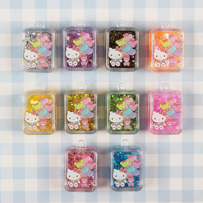 Tiktok Trending Mini Quicksand Small Mahjong Oil-Infused Liquid Cube Cartoon Keychain Transparent Acrylic Pendant