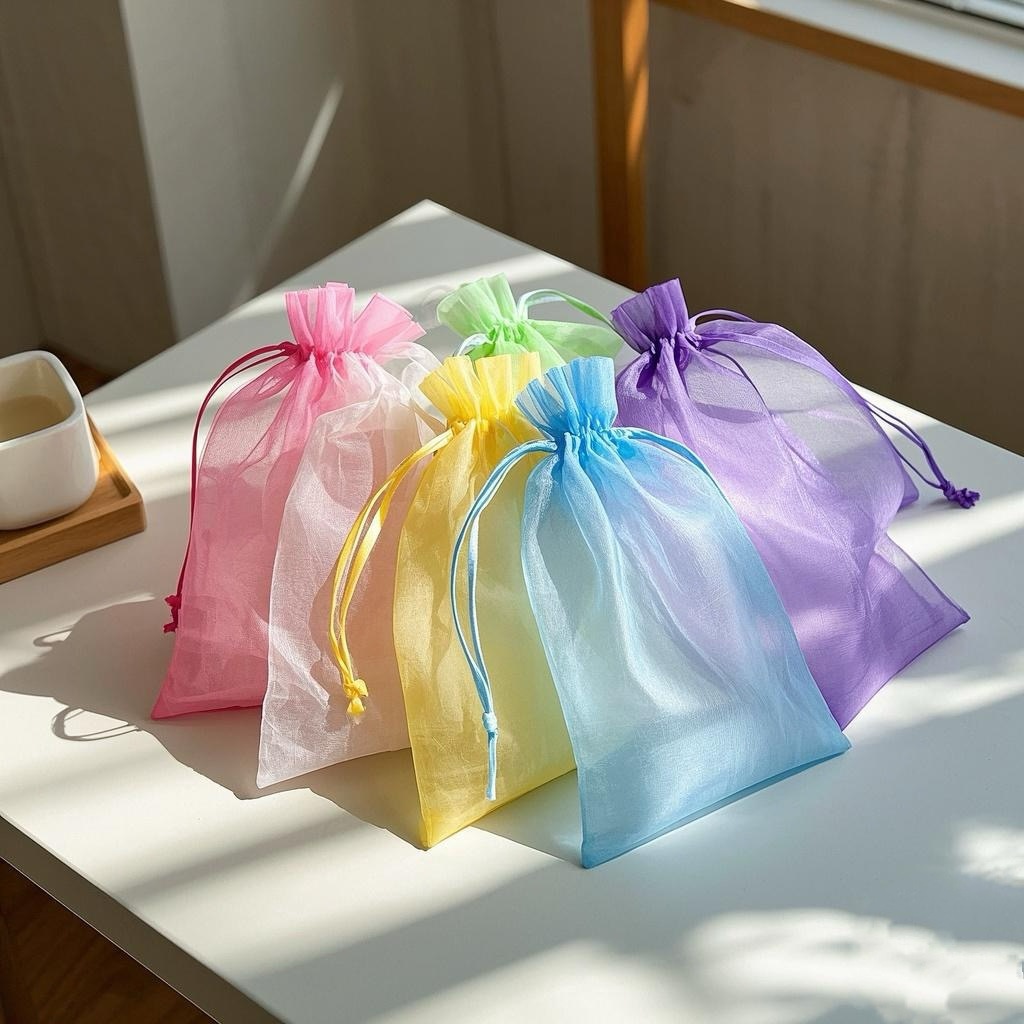 Customized Multi-Color Transparent Gauze Bag, Gauze Bag Trial, Round Candy Packaging Bag, Wedding Festive Gift Bag Wholesale