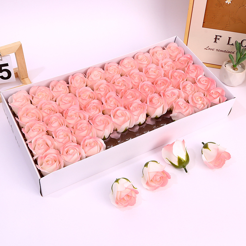 Soap Rose Head Simulated Immortal Flower Valentine's Day Spray Color Soap Flower Gift Box Handmade Decorative Soap Flower Creative