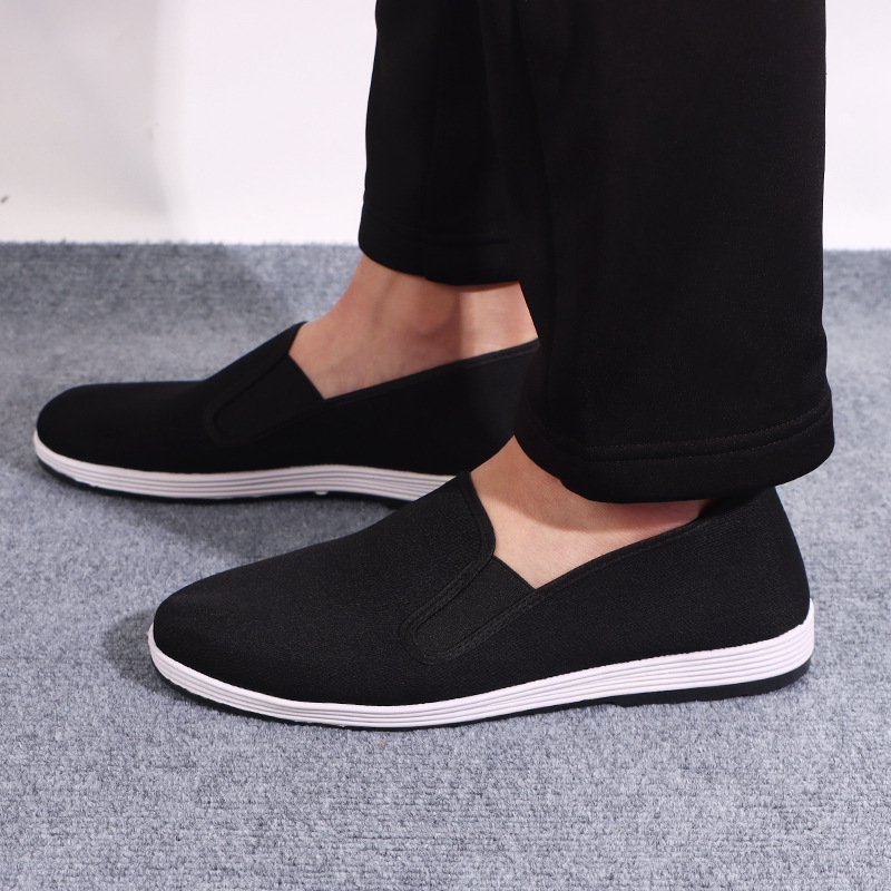 Boxed Old Beijing Cloth Shoes Men's Single Shoes Breathable Casual Elderly One-Legged Driving Work Black Cloth Shoes