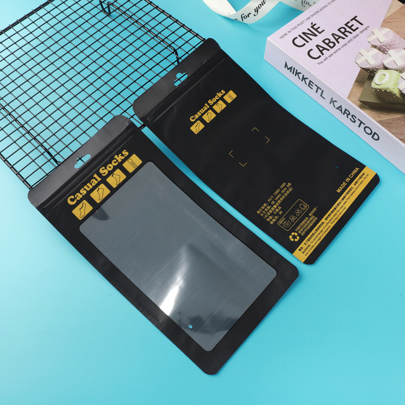 High-grade men's and women's socks bag white long and short socks bag stockings chain plastic bag socks packaging bag spot