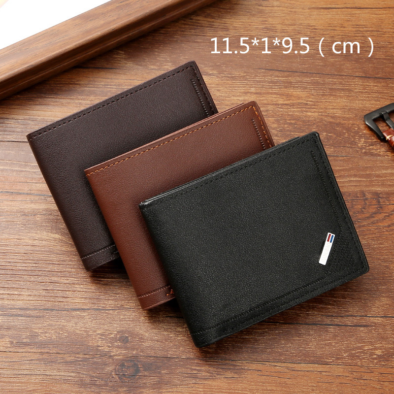 New Men's Wallet Short Wallet Men's Youth Fashion Thin Multi-Card Large Capacity Horizontal Business Soft Wallet