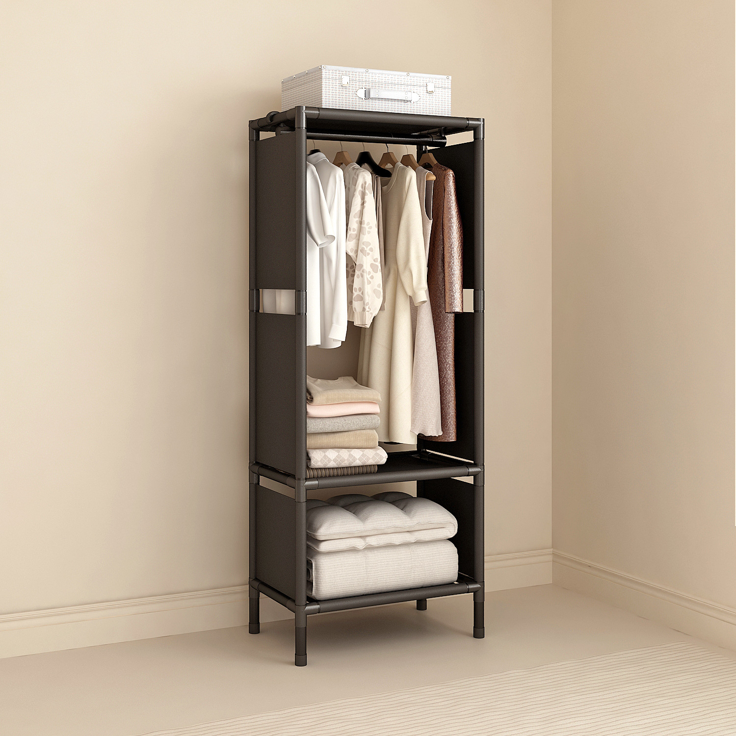 Простая вешалка для одежды, многофункциональная, напольная, однорядная, для сушки одежды, для спальни, усиленная, модная