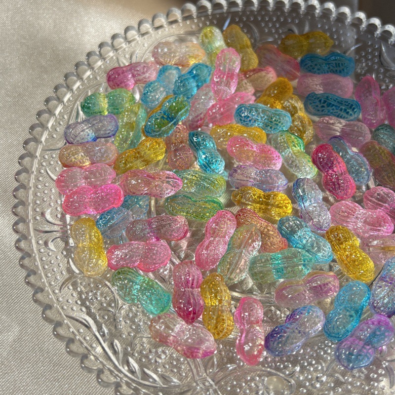 Manufacturer Wholesale Colorful Glass Crystal Peanut Ornaments, Home Wedding Decorations, Small Gifts to Attract Wealth and Fortune