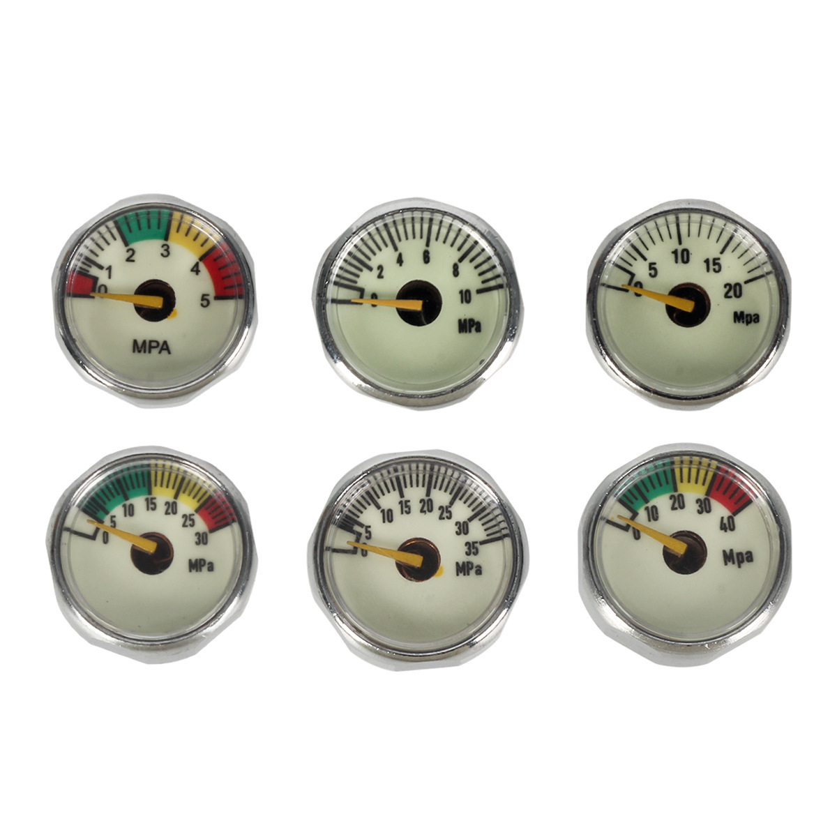 5-40mpa m10 * 1 thread high pressure small pressure gauge luminous color monochrome diving breathing cylinder CO2 small meter