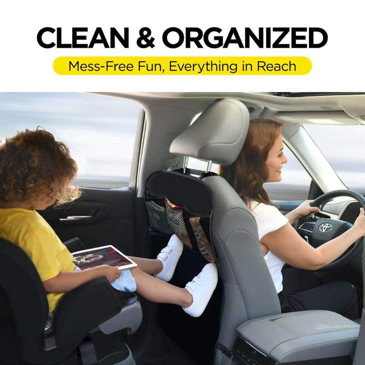 Cross-Border Temu Oxford Cloth Anti-Kick Pad Car Seat Protective Pad Kidsren's Rear Seat Back Anti-Dirty Pad Car Storage